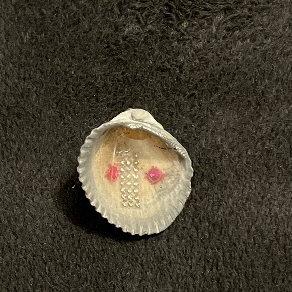 Chic Shell Brooch with Pink and Silver Details